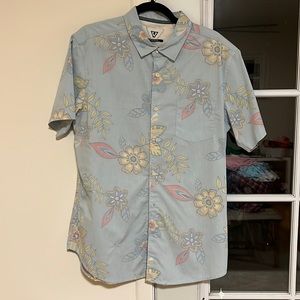 Vissla Hawaiian shirt light blue floral - like new